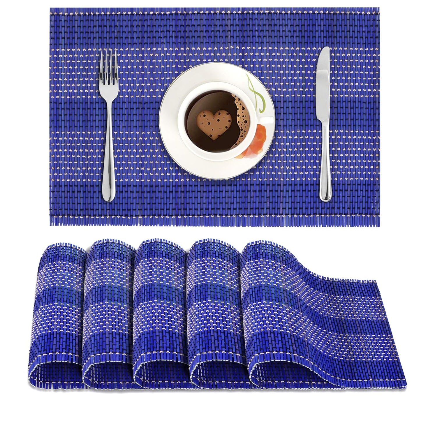 Bamboo Placemats – Reversible Bamboo – Set of 6, 45x30 cm