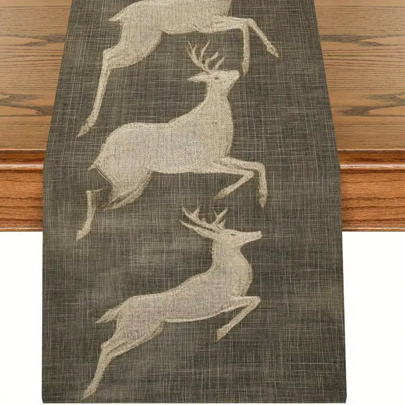 Deer Table Runner - Modern Polyester Dining Coffee Table Decor