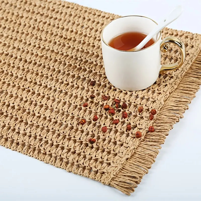 Linen Placemats Set of 4 - Rectangular Heat Resistant Table Mats