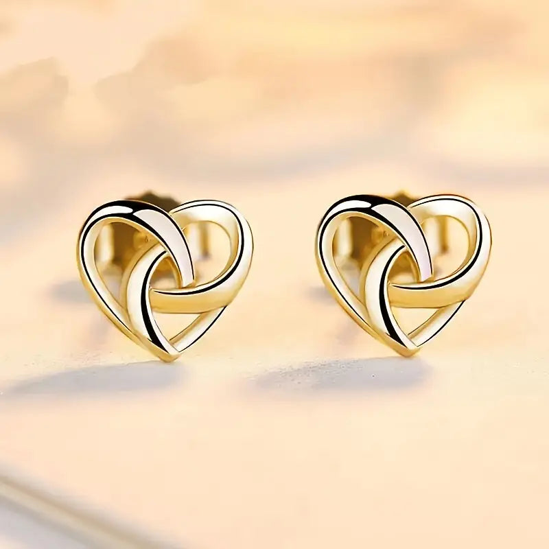 Celtic Knot Heart Stud Earrings – Nickel-Free Copper Jewelry Romantic Valentine’s Gift