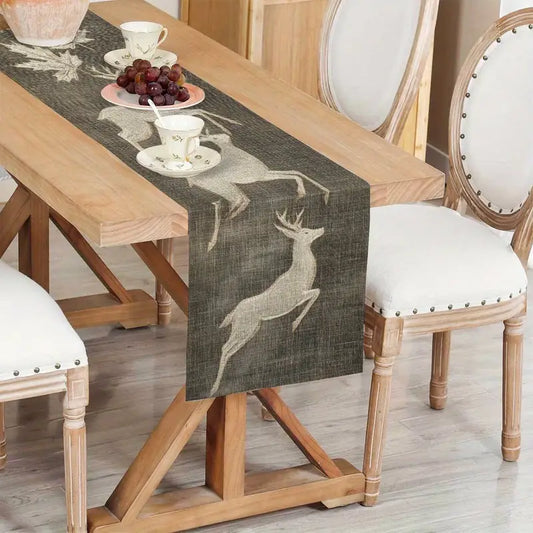 Deer Table Runner - Modern Polyester Dining Coffee Table Decor