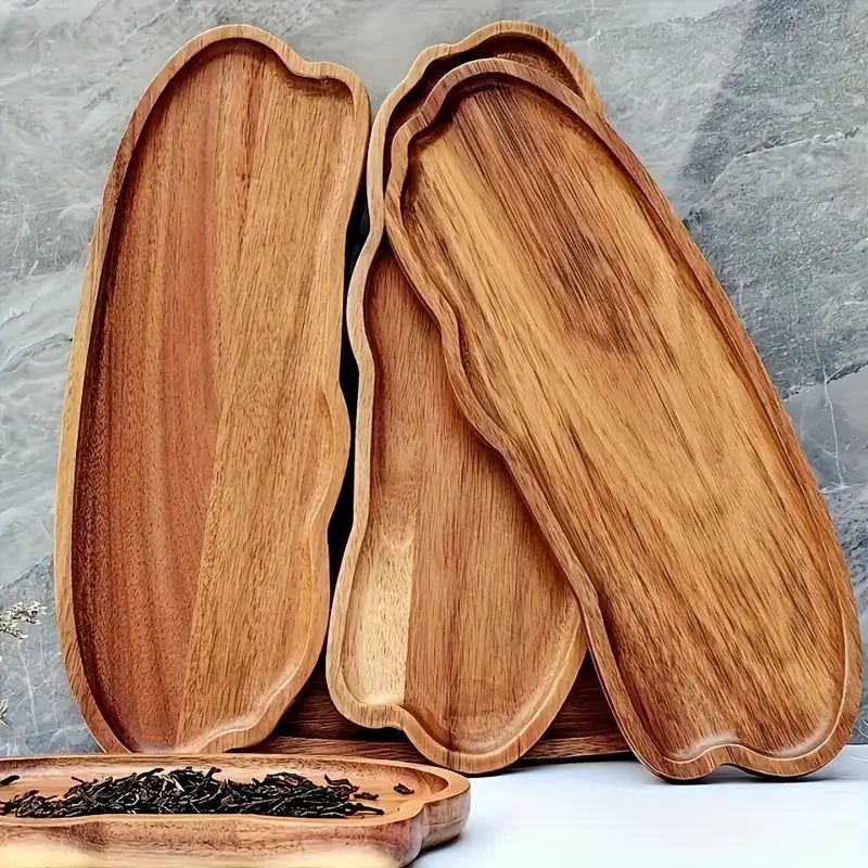 3pc Wooden Serving Tray Set - Decorative Trays for Parties and Home Decor