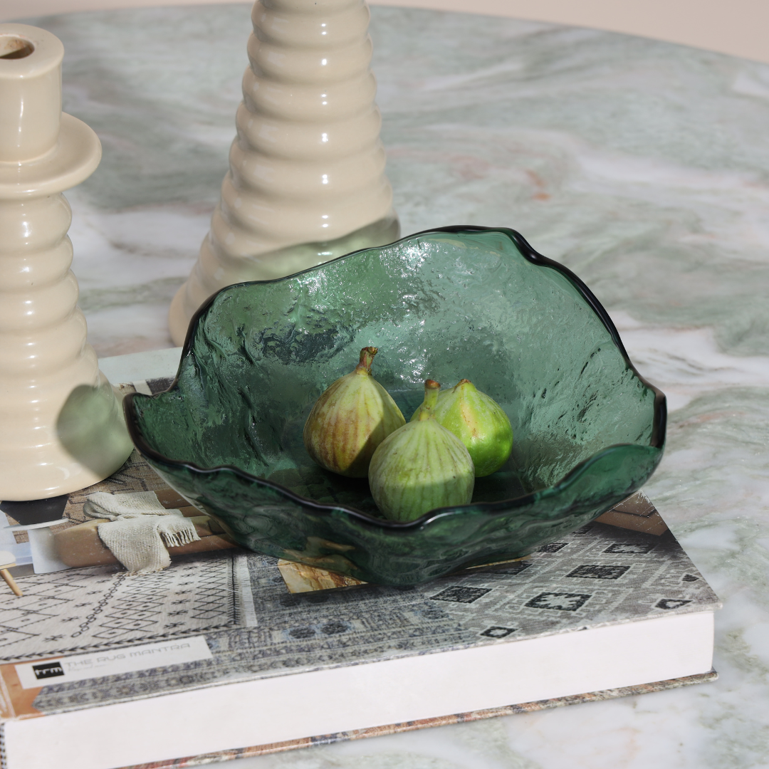 Slumped Glass Serving Bowl - Organic Silhouette