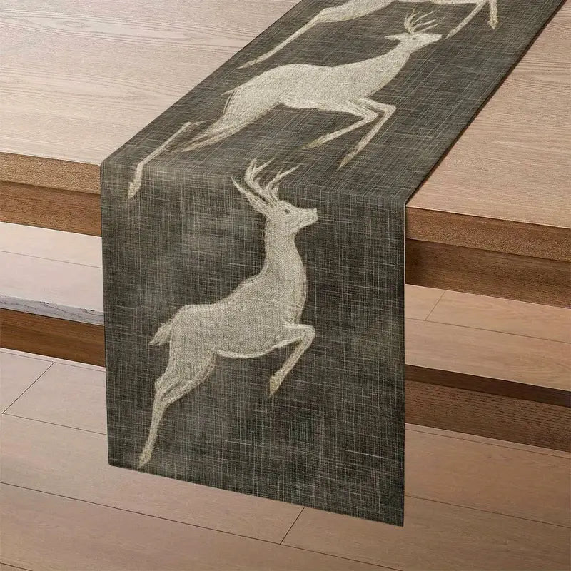 Deer Table Runner - Modern Polyester Dining Coffee Table Decor