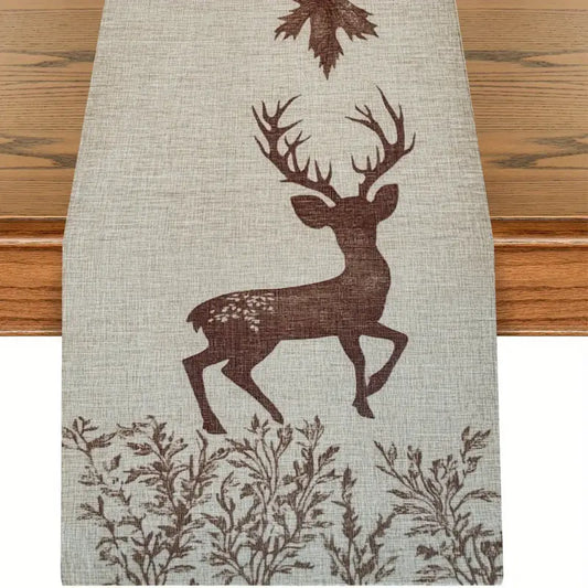 Beige Foliage Tablecloth - Modern Rustic Kitchen Dining Decor