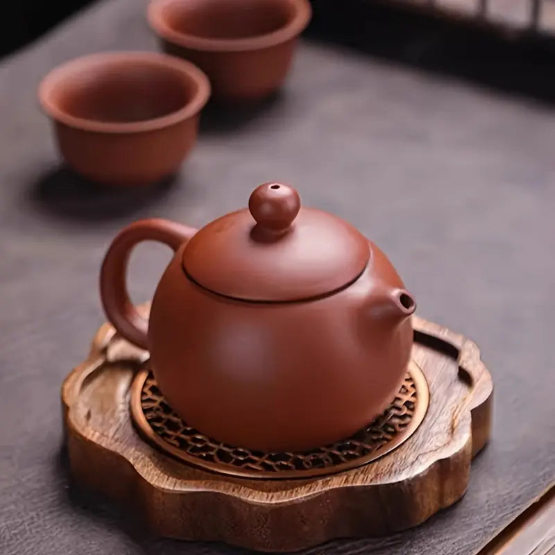 Walnut Wood Teapot Coaster - Heat Resistant Drink Mat Tea Accessory