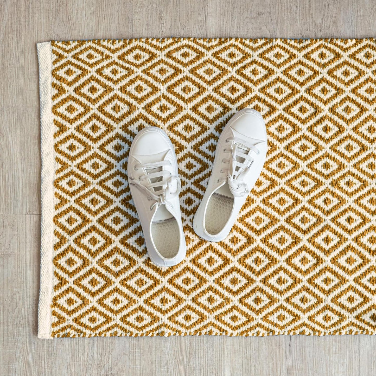 Cotton Floor Runner – Diamond Pit Loom – 2x6 ft Boho Design