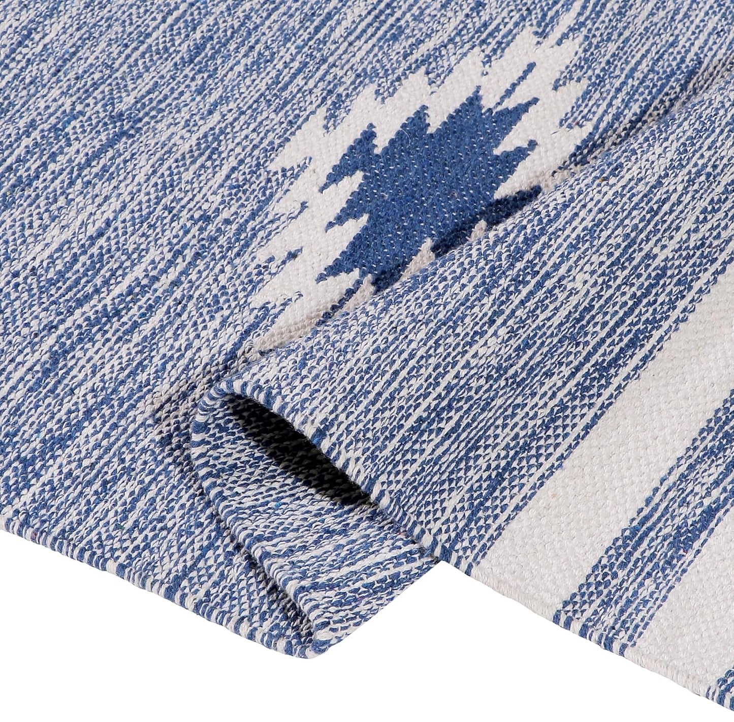 Hand Woven Cotton Rug Runner – Natural Fiber – 2x5 ft (60x152 cm) – Washable