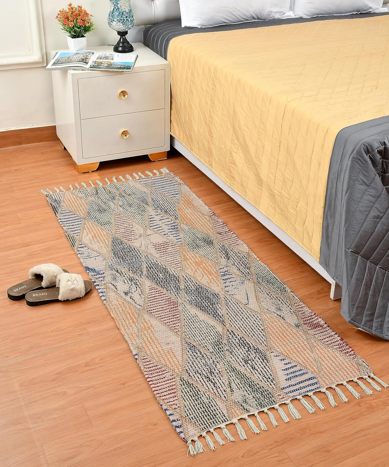 Dhurrie Rug – Upcycled Fabric – Digitally Printed – 2x5 ft