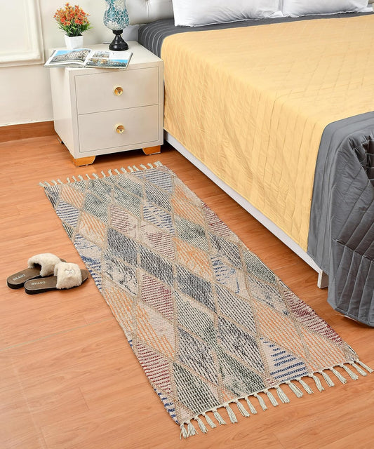 Dhurrie Rug – Upcycled Fabric – Digitally Printed – 2x5 ft