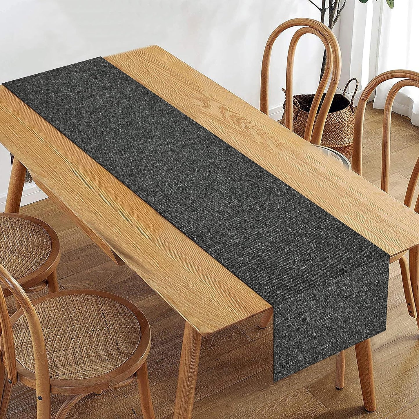 Dining Table Runner – Poly Jute, Black – 12x60 Inch (Wholesale)