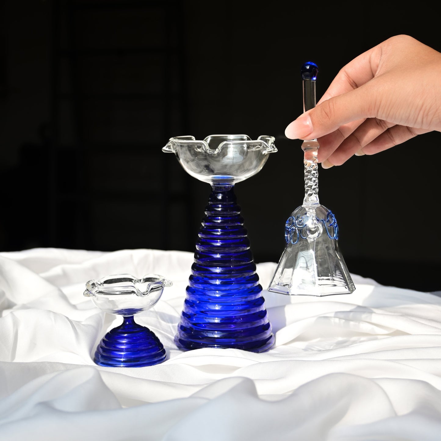 Glass Tea Light Candle Holder - Modern Diya Design