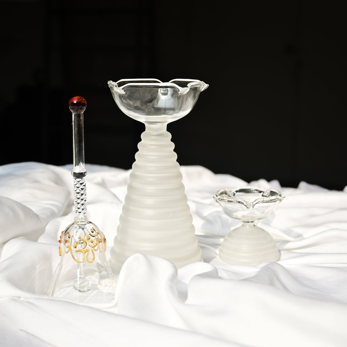 Glass Tea Light Candle Holder - Modern Diya Design