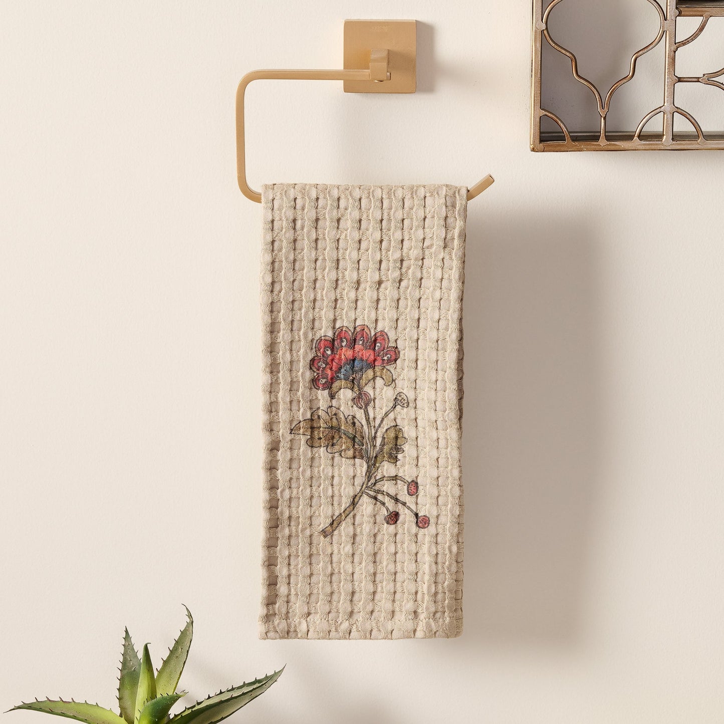 Cotton Bamboo Hand Towel Waffle Weave - Hypoallergenic, Eco-Friendly