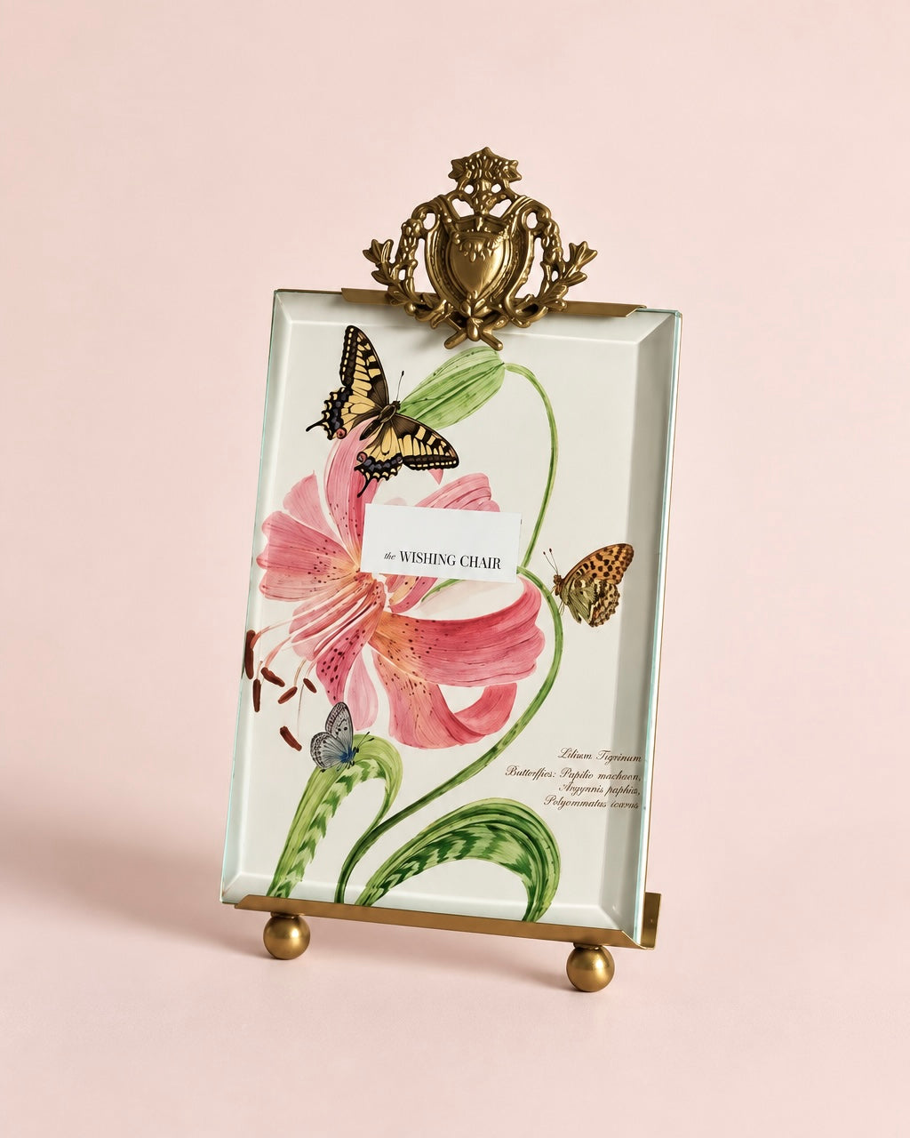 Photo Frame | Brass Glass Ornate Crest | 4 x 6 inch