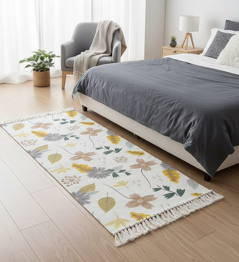 Printed Cotton Floor Runner – Hand Woven & Washable – 2x5 Feet