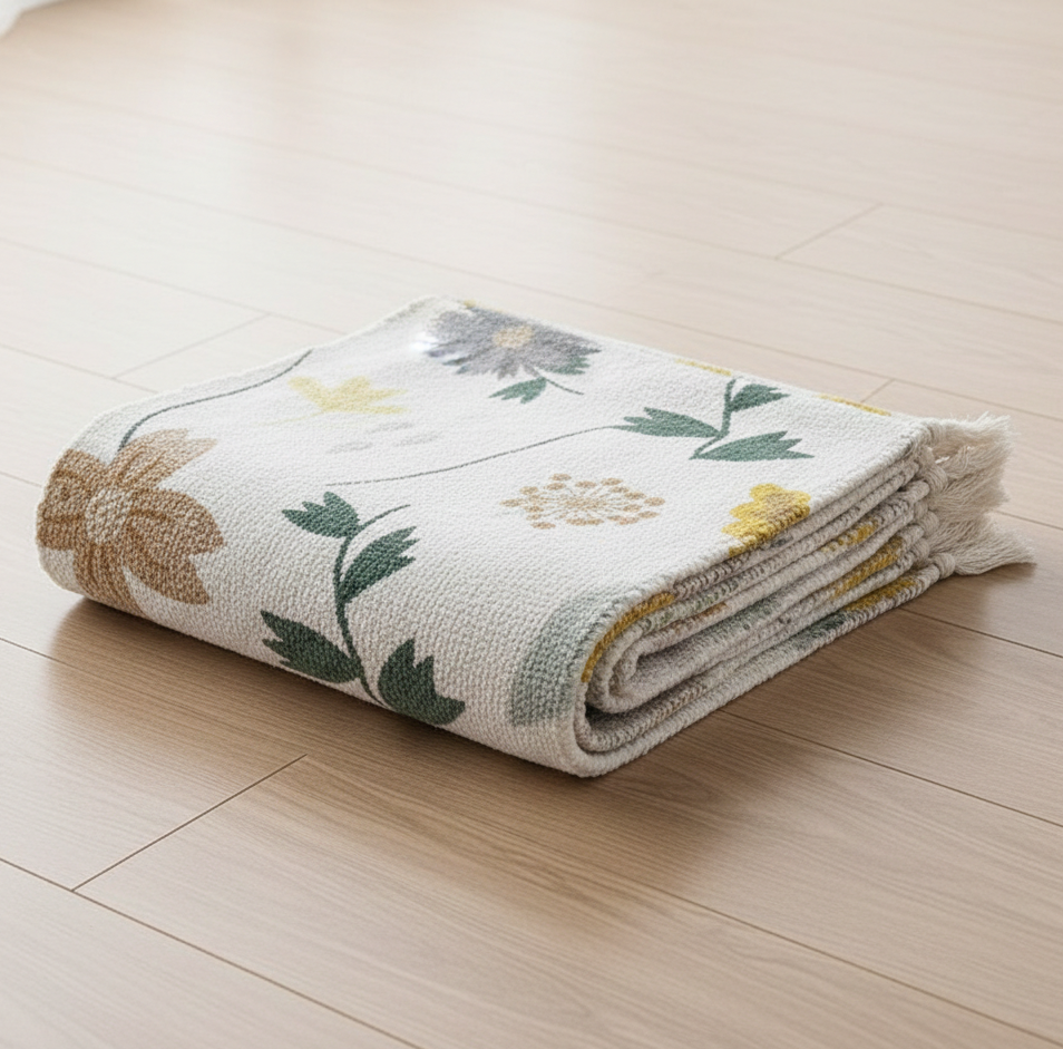 Printed Cotton Floor Runner – Hand Woven & Washable – 2x5 Feet