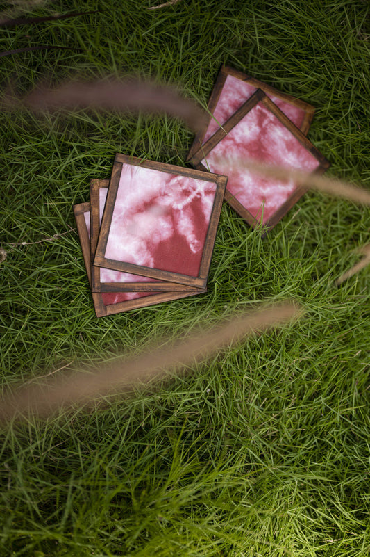 Louisa Coasters - Set Of 2 Coasters with Coaster Holder