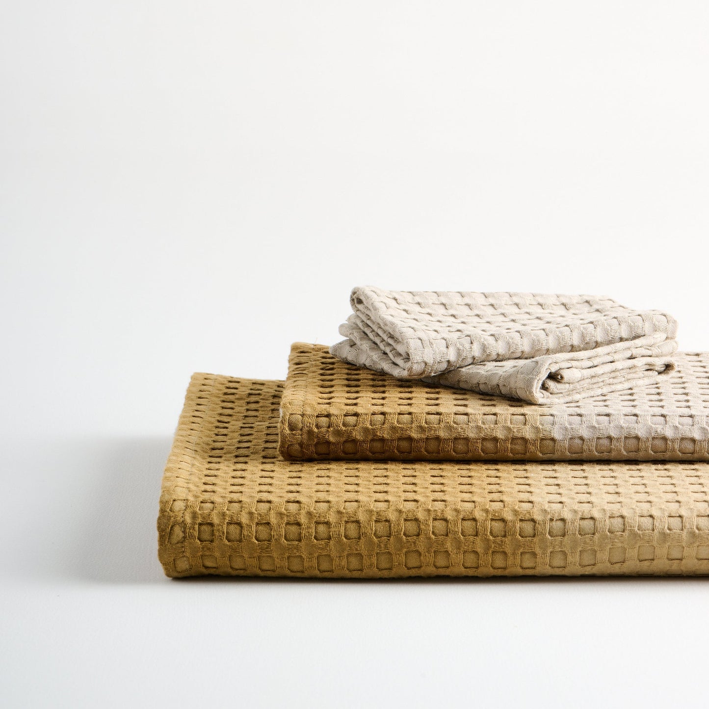 Cotton Bamboo Waffle Towel - Dip Dye Bath Set