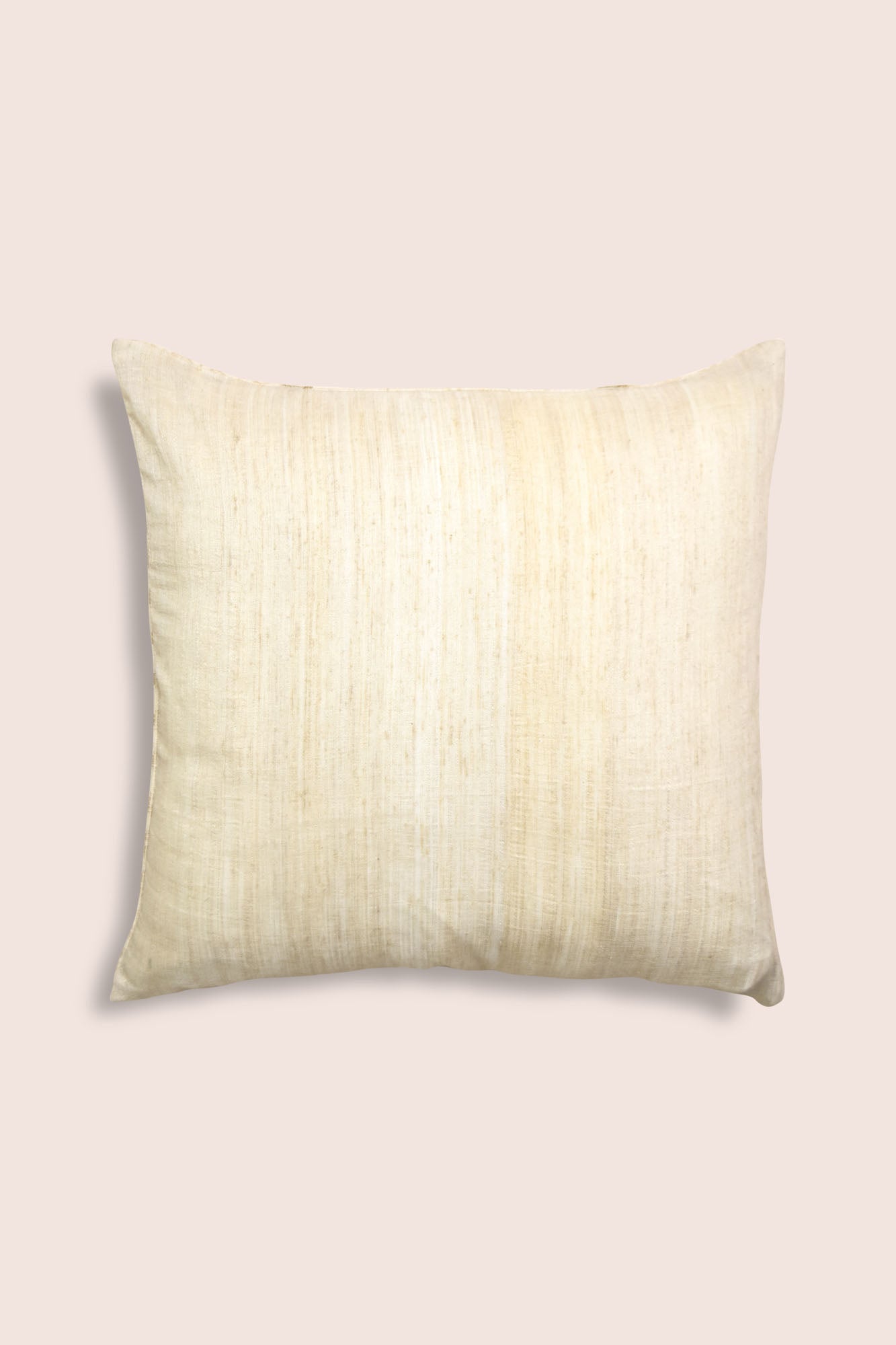 Handwoven Matka Silk Cushion Cover - Cotton Blend, Mirror Work