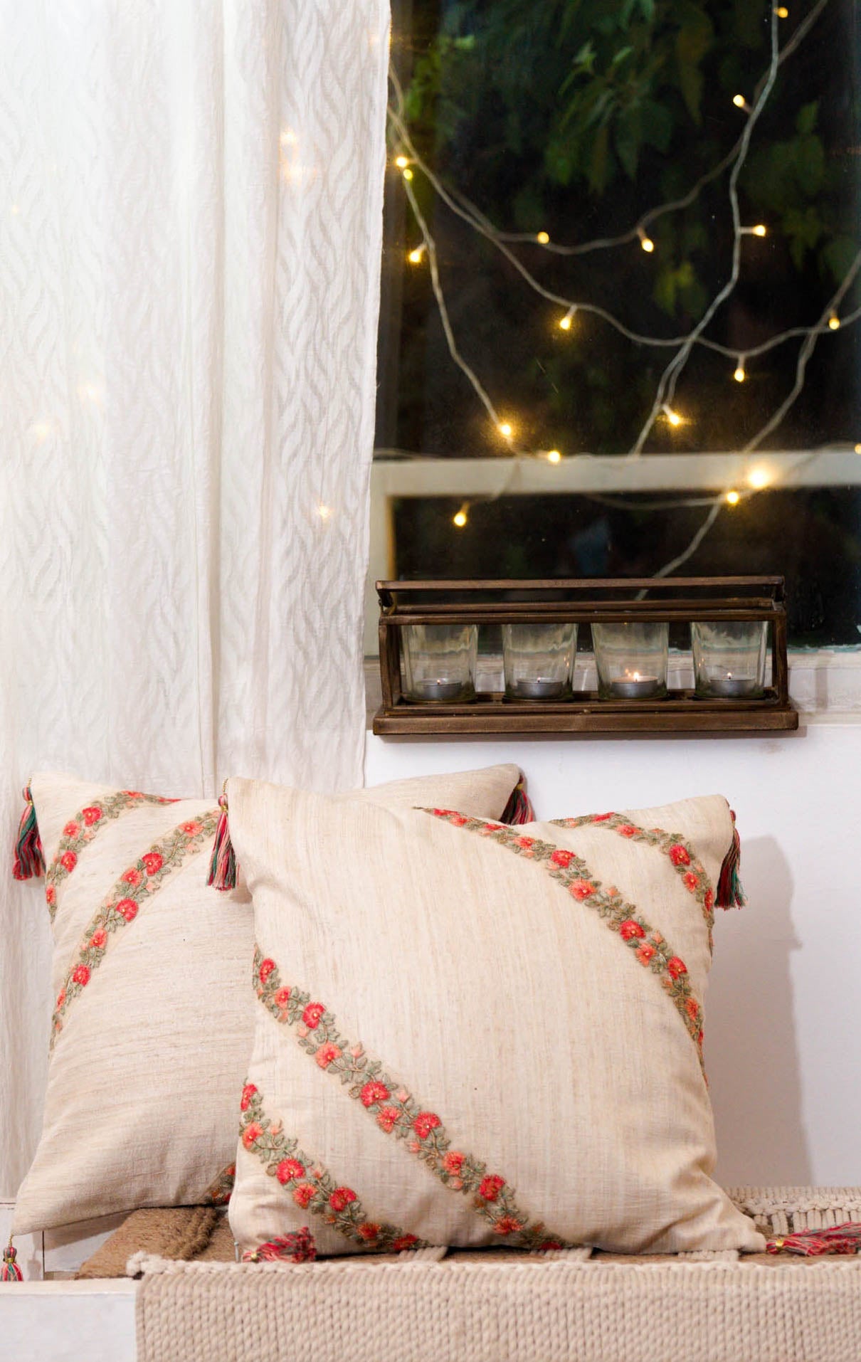 Ivory Handwoven Cushions - 1 pc