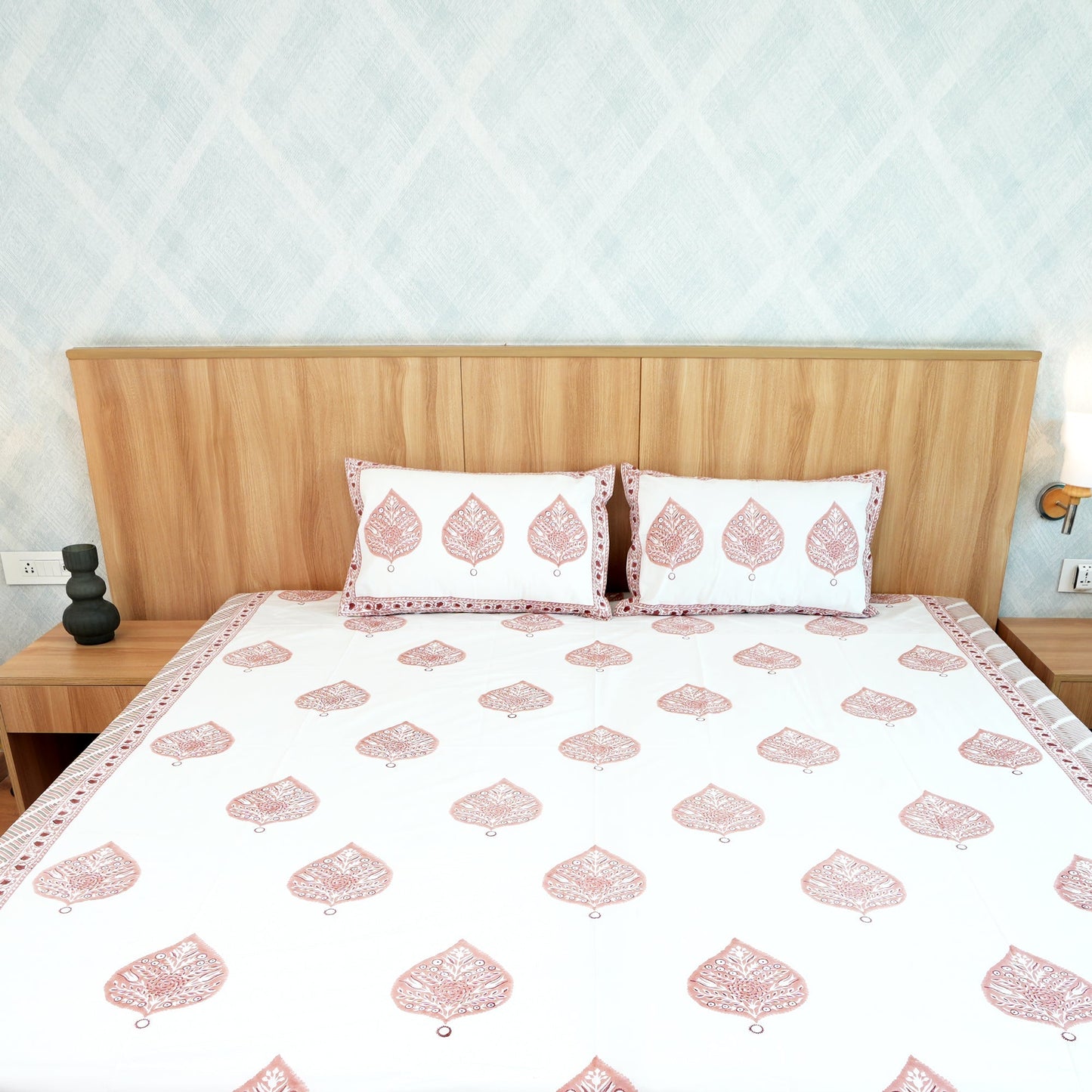 Bedsheet | Cotton Handblock Rajasthani | 3 Piece Set