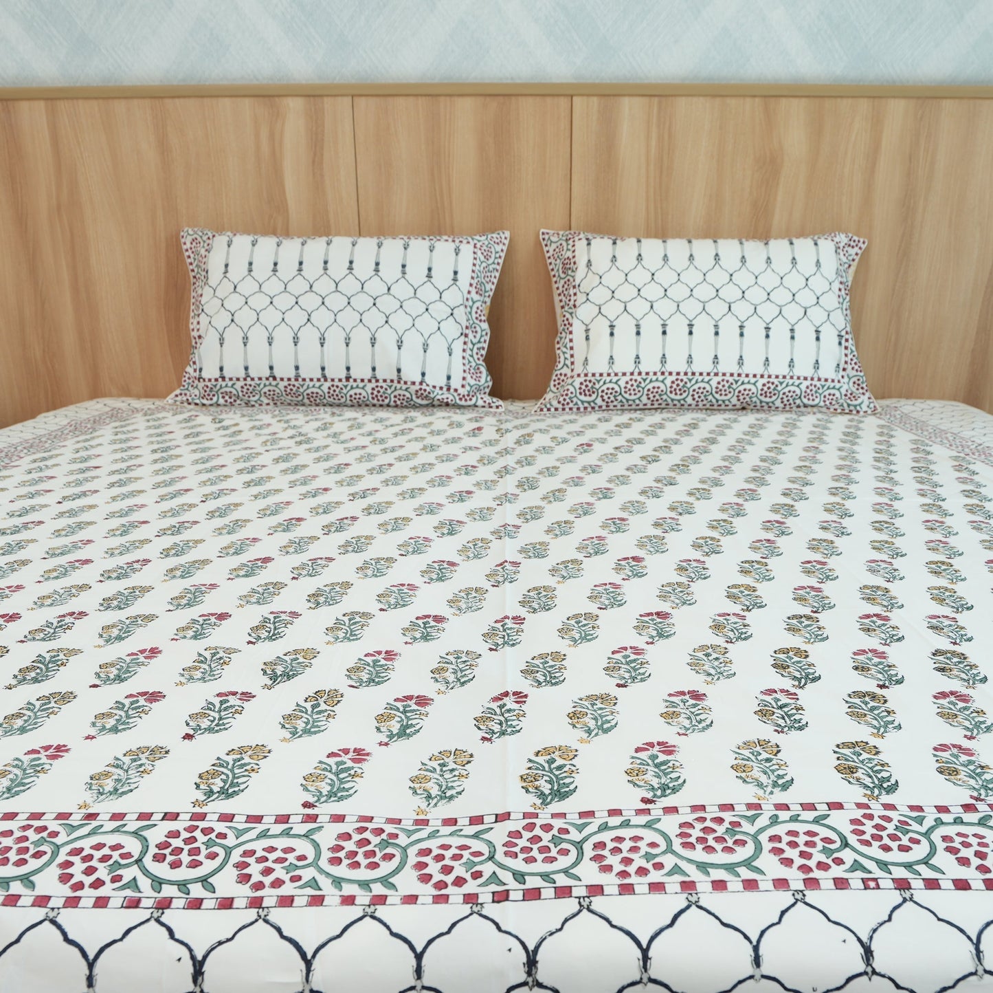 Bedsheet | Cotton Handblock Soft Breathable | Set of 3