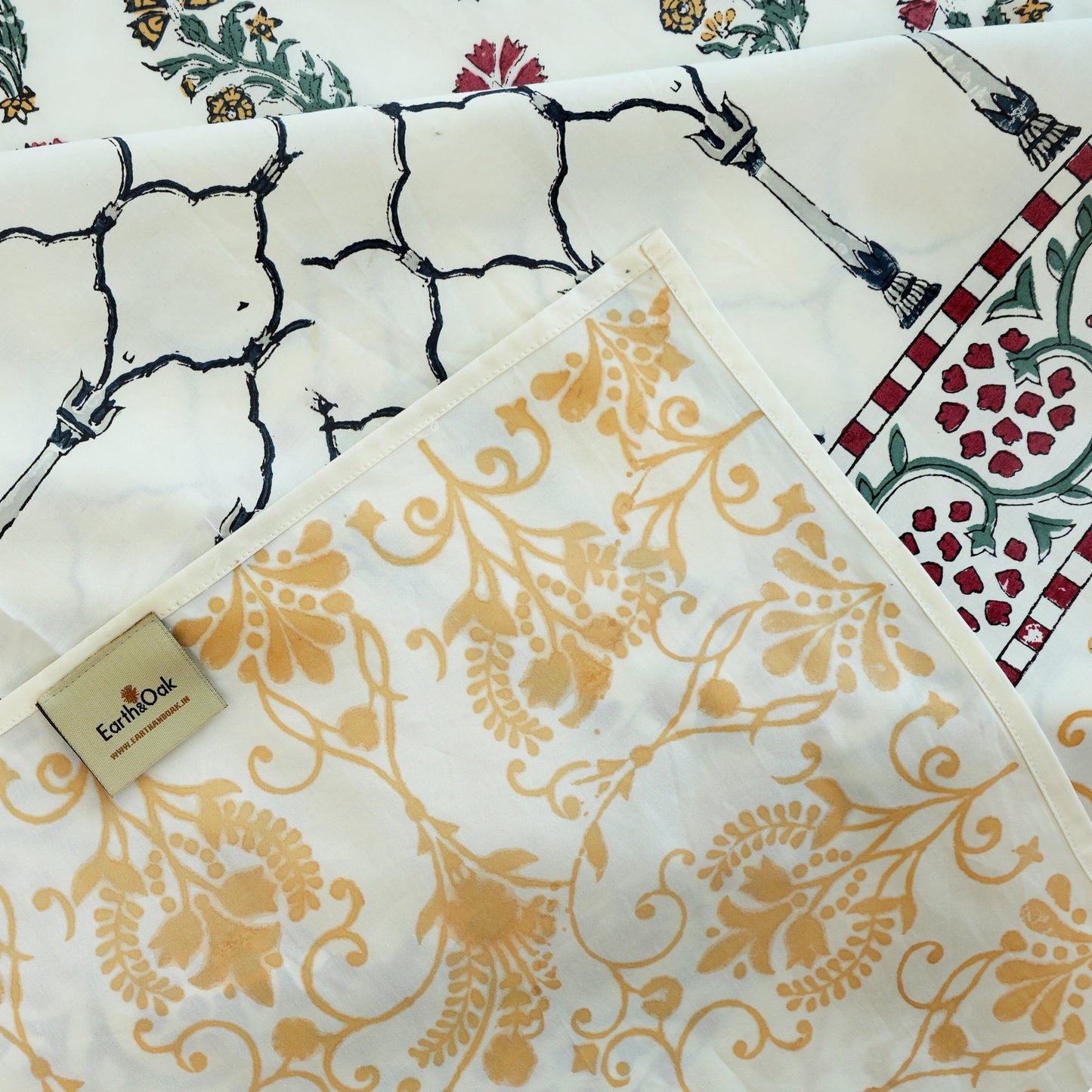 Bedsheet | Cotton Handblock Soft Breathable | Set of 3