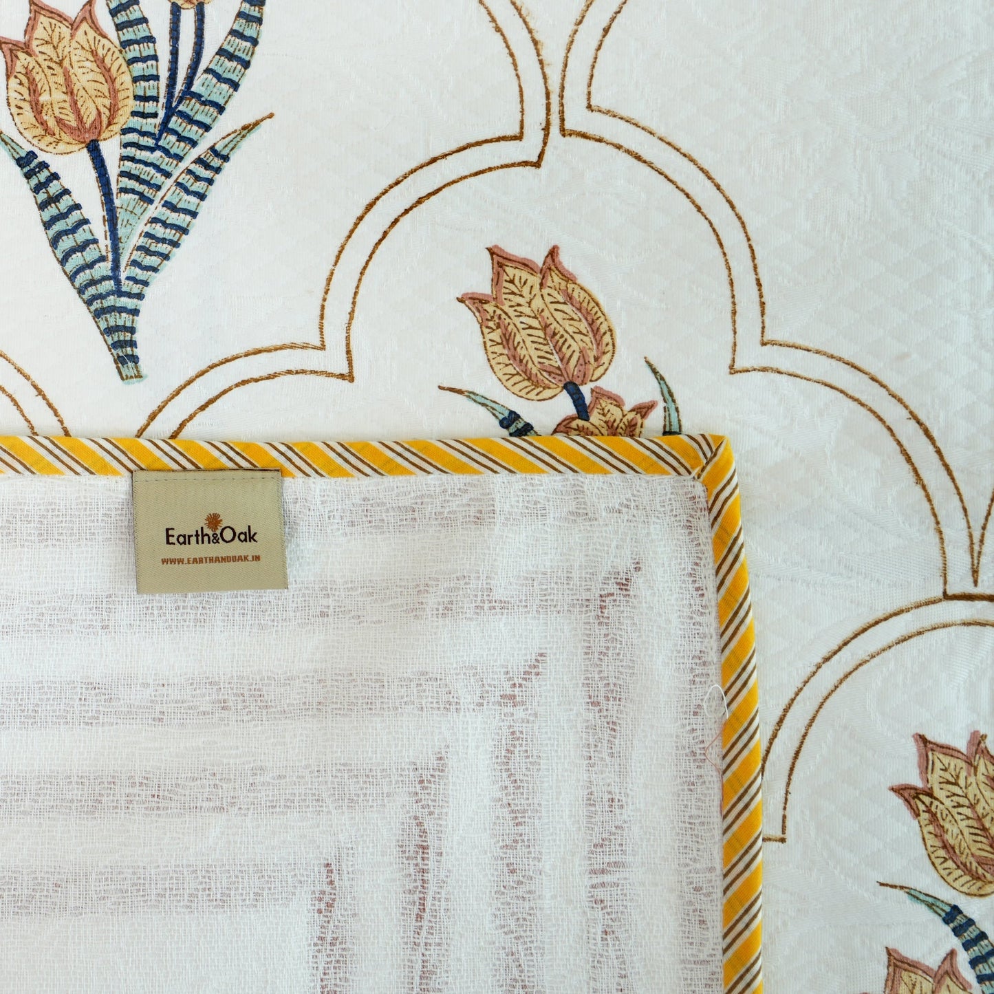 Bedsheet | Cotton Handblock Jaquard Quilted | Set of 3