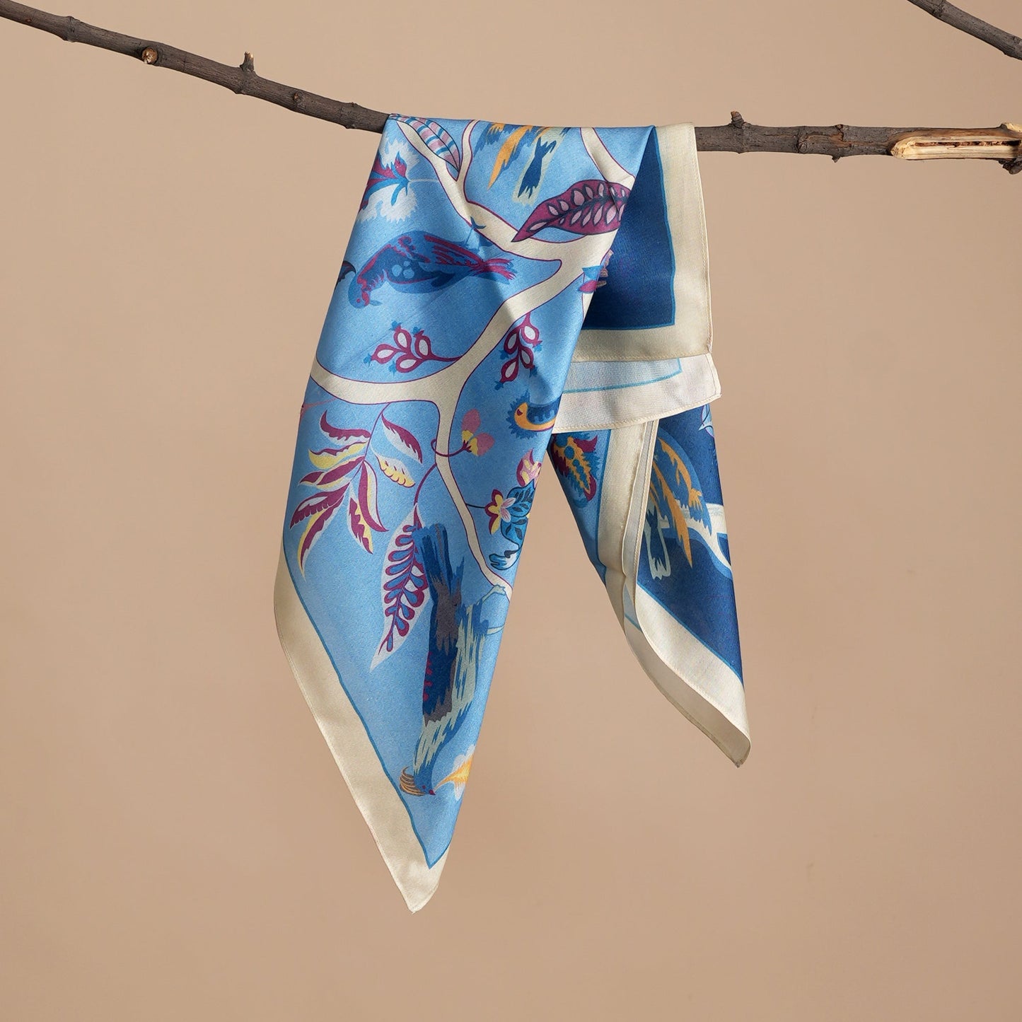 Scarf | Mulberry Silk Bird Song | Blue