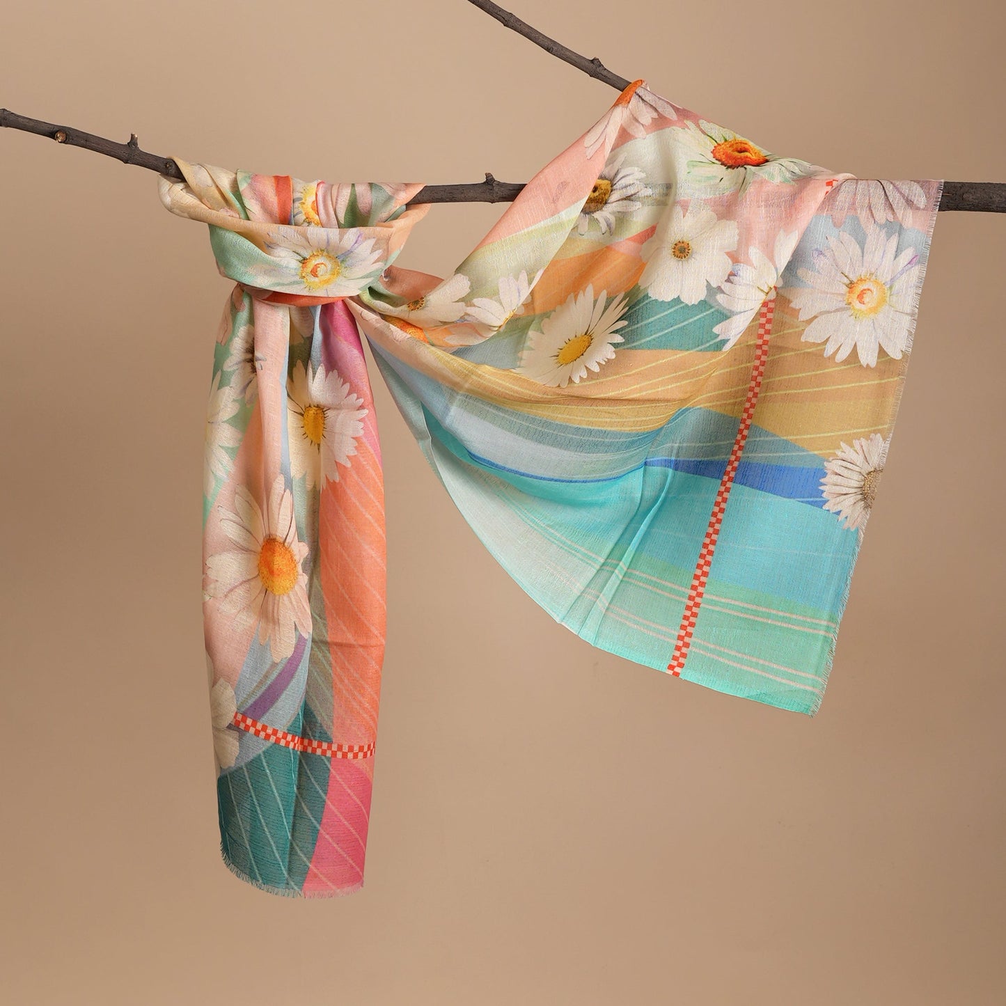 Scarf | Cotton Linen Sunburst | Pastel