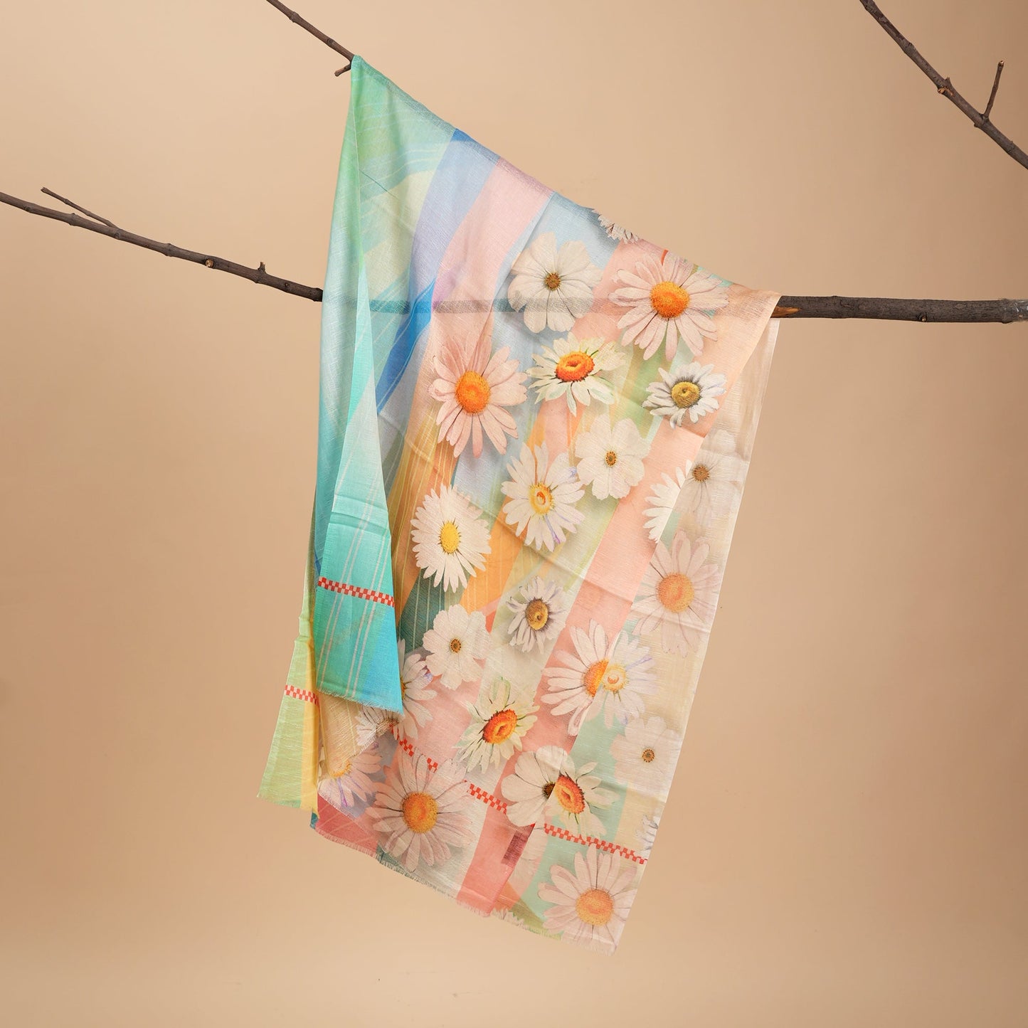 Scarf | Cotton Linen Sunburst | Pastel