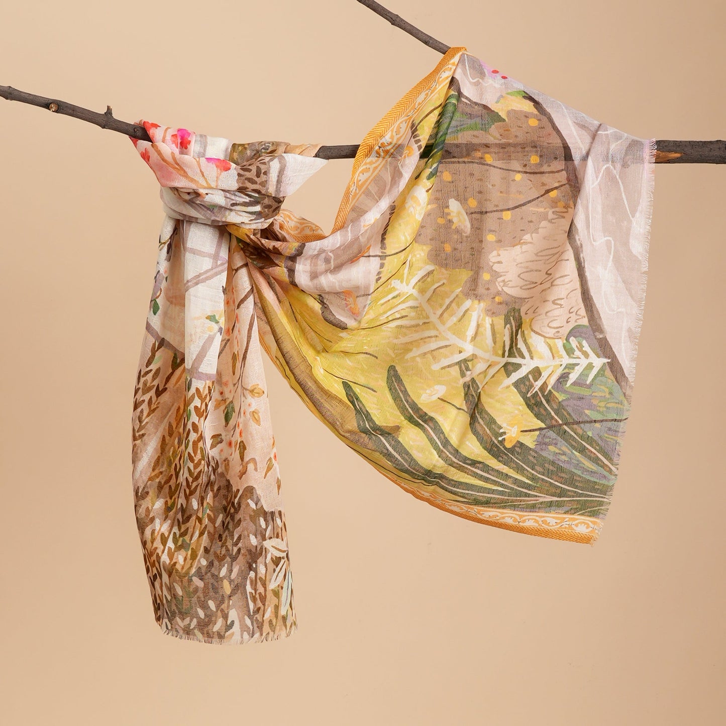 Scarf | Cotton Linen Soft Breathable | Kraft Gift Pack