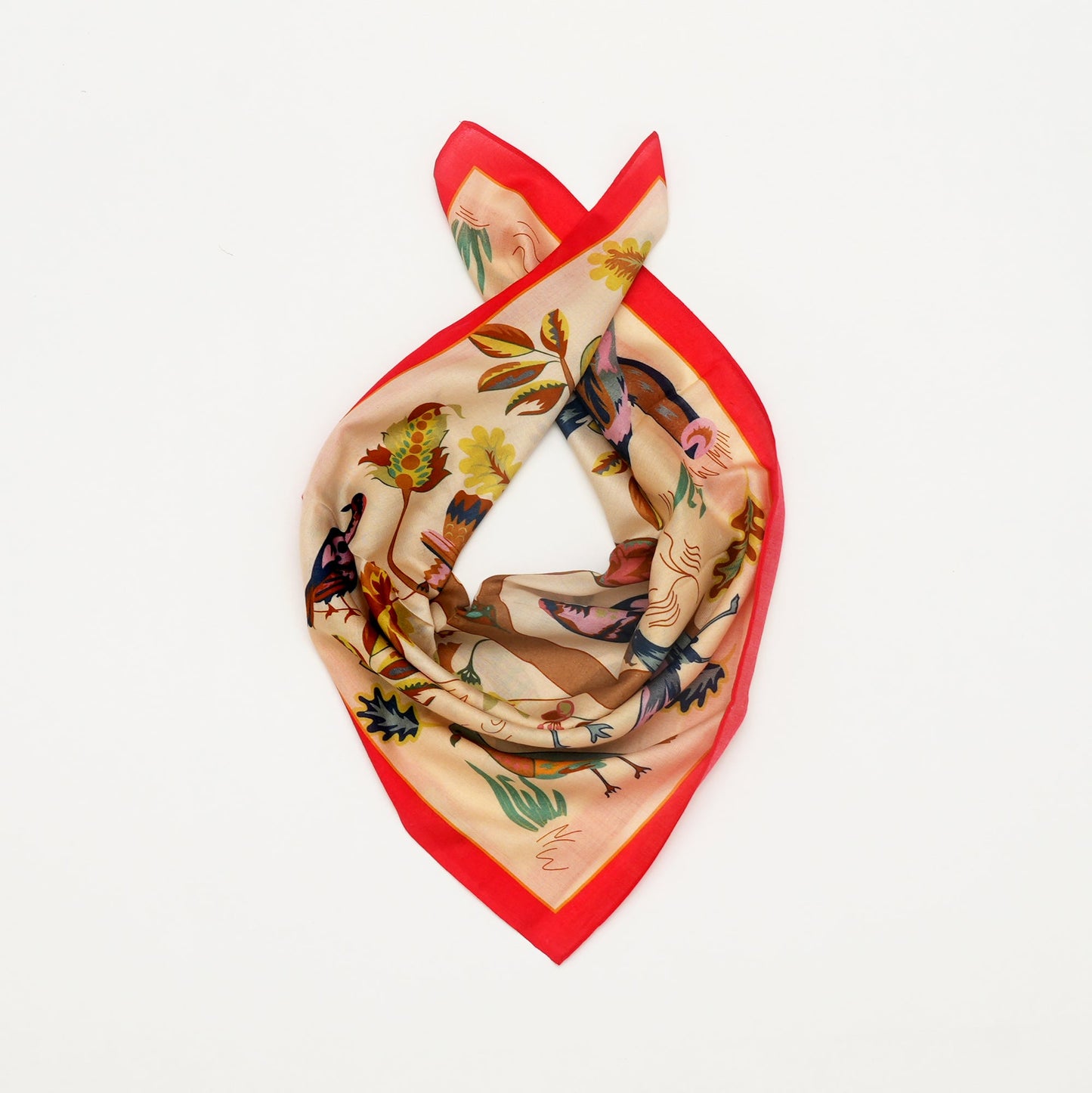 Scarf | Mulberry Silk Bird Song | Red