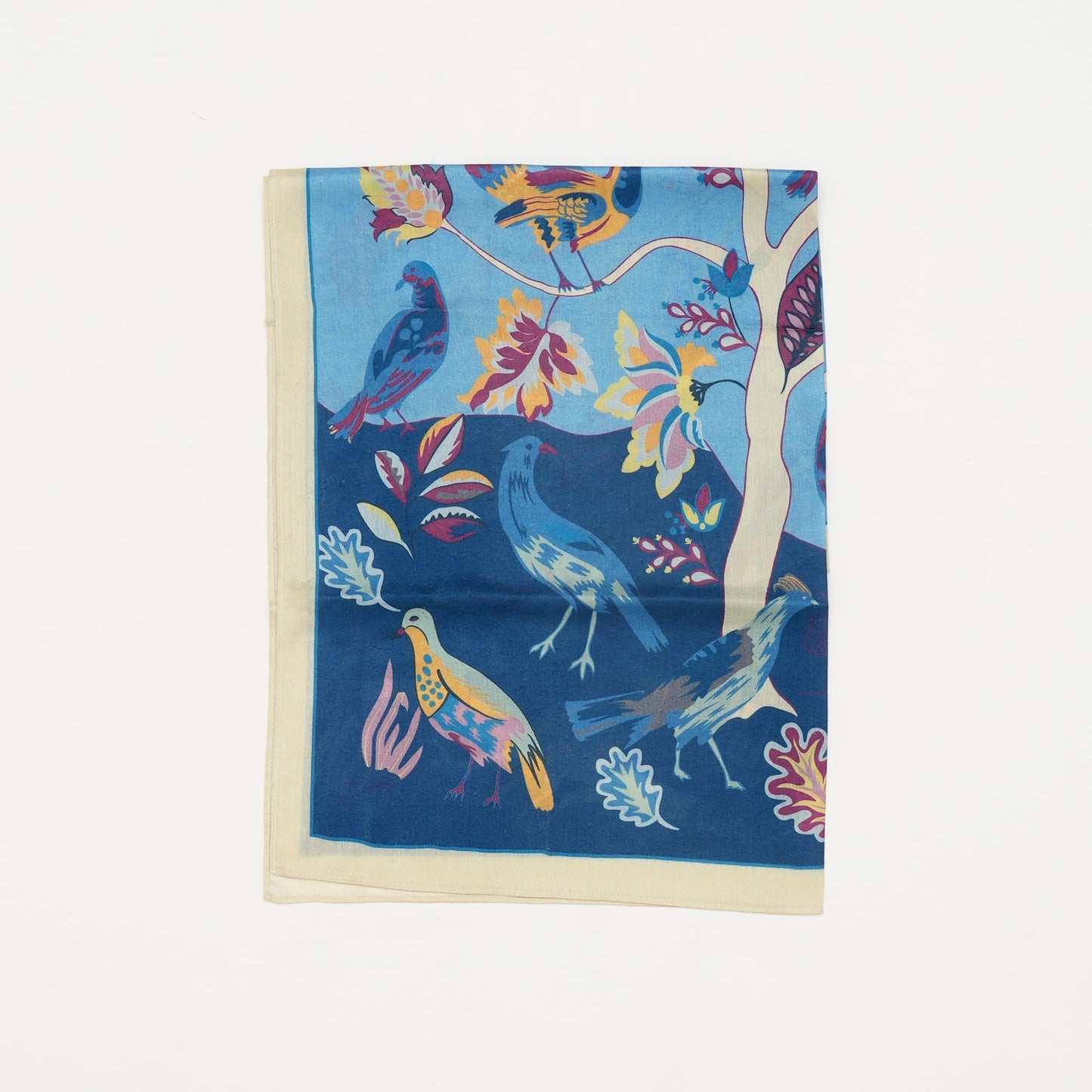 Scarf | Mulberry Silk Bird Song | Blue