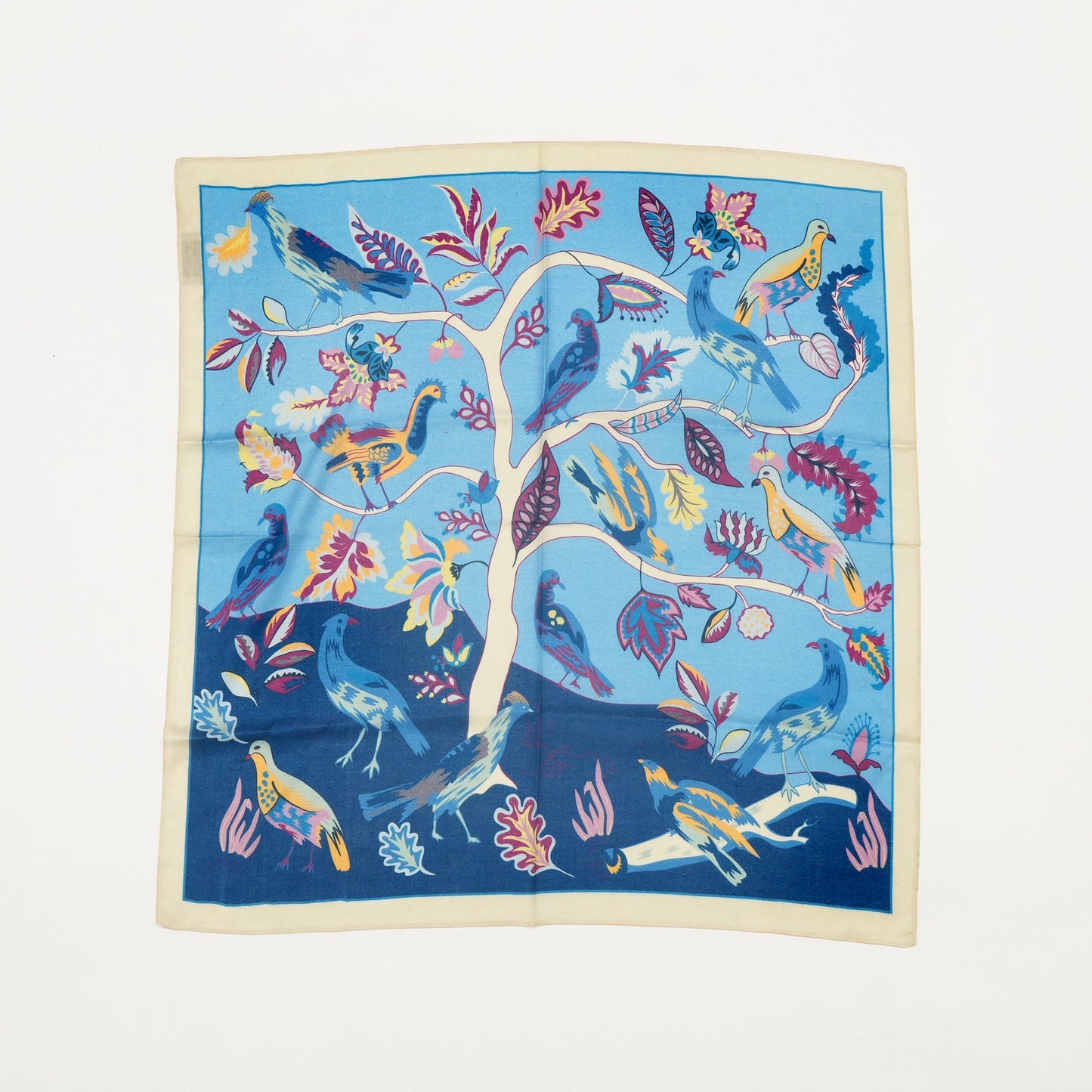 Scarf | Mulberry Silk Bird Song | Blue