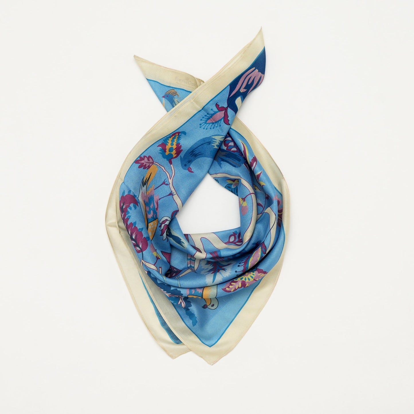 Scarf | Mulberry Silk Bird Song | Blue
