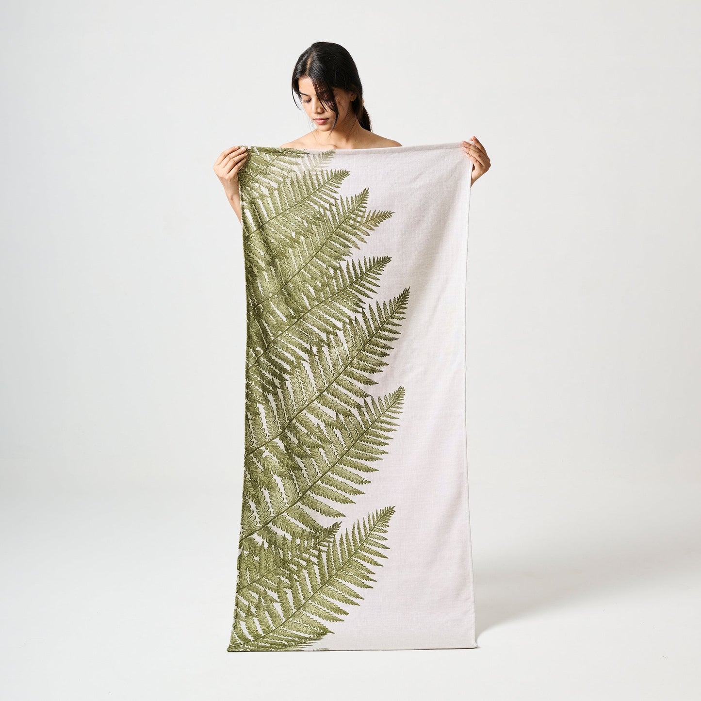 Bamboo Cotton Towel Hammam Terry - Fern Print, Bath Set