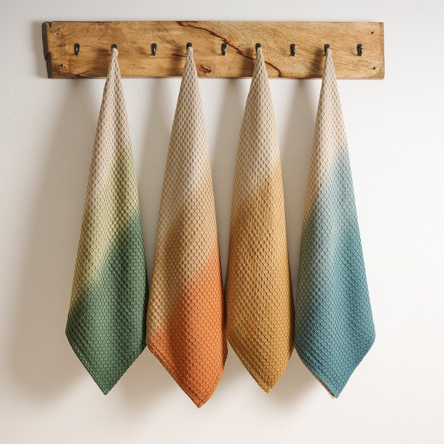 Cotton Bamboo Waffle Towel - Dip Dye, Sustainable