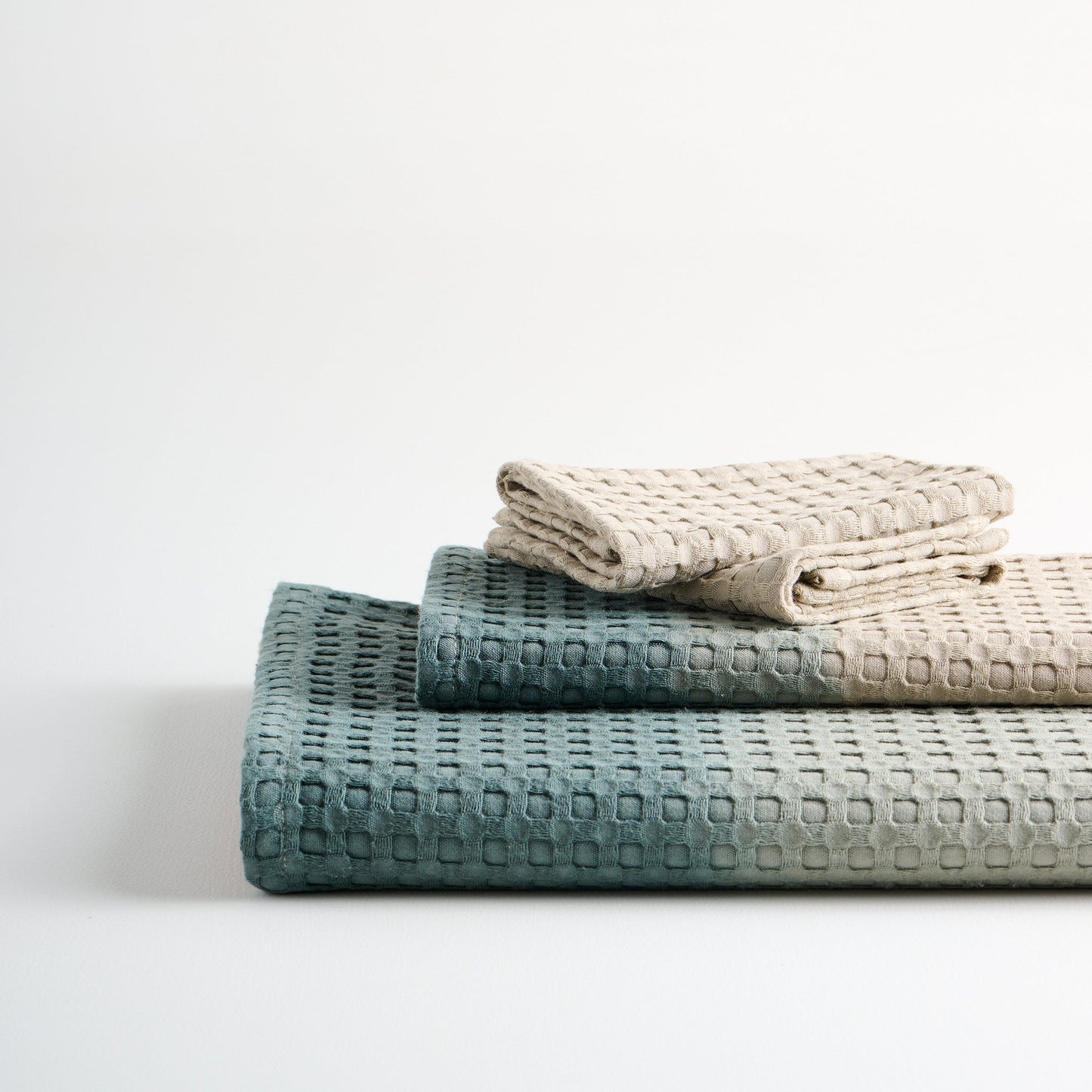 Cotton Bamboo Waffle Towel - Dip Dye Bath Set