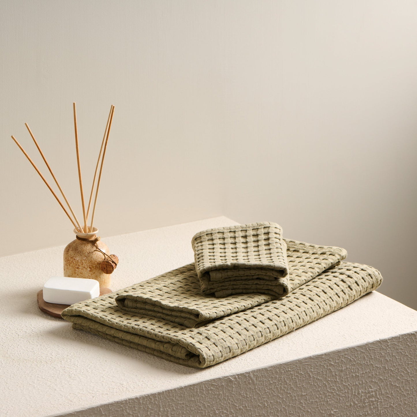 Cotton Bamboo Waffle Towel - Hypoallergenic, Bath Set