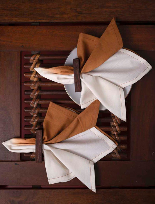 Handwoven Cotton Napkins - Set of 2, Gradation Dye, Dual Tones