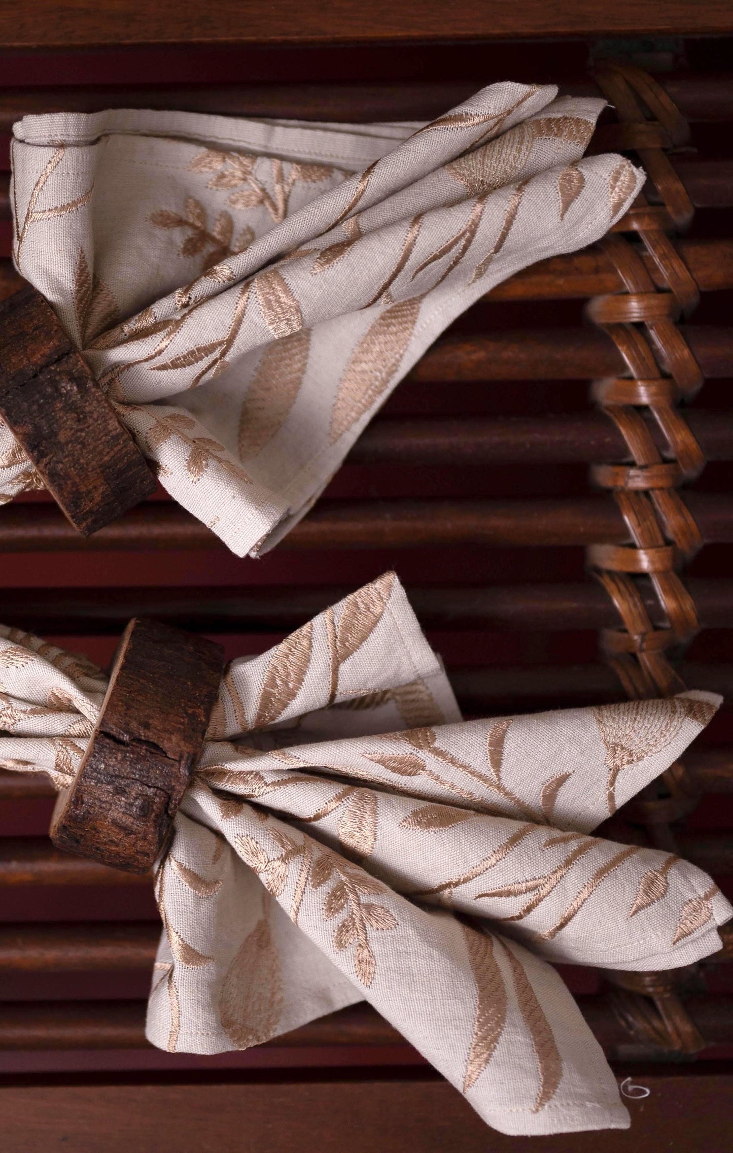 Handmade Tree Trunk Napkin Ring - Set of 2