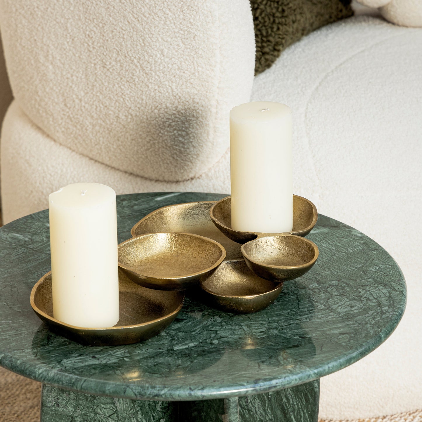 Textured Aluminium Serving Bowl - Gold Finish, Small & Large Sizes