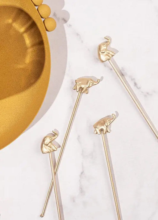 Brass Haathi Cocktail Stirrers