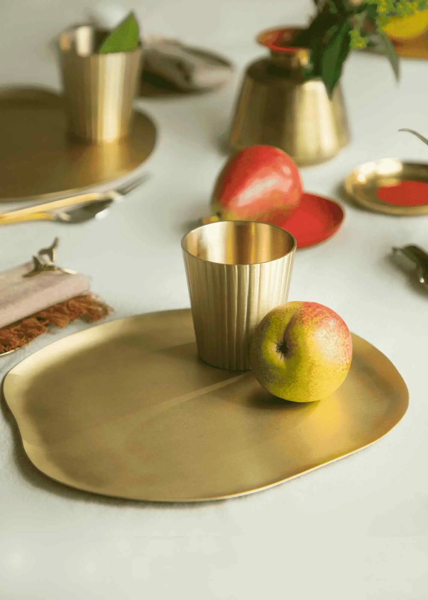 Hand Beaten Brass Serving Tray - Easy to Clean