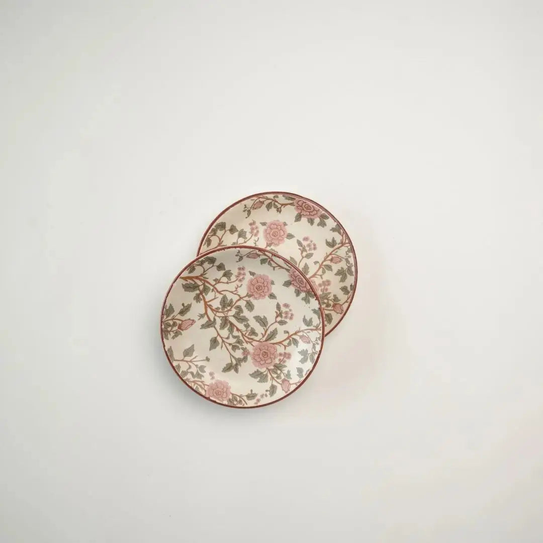 Handcrafted Stoneware Serving Plate - Floral Peony Print