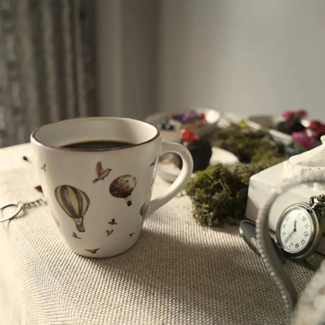Hot Air Balloon Ceramic Coffee Mug | Handcrafted Stoneware Tea & Coffee Cup