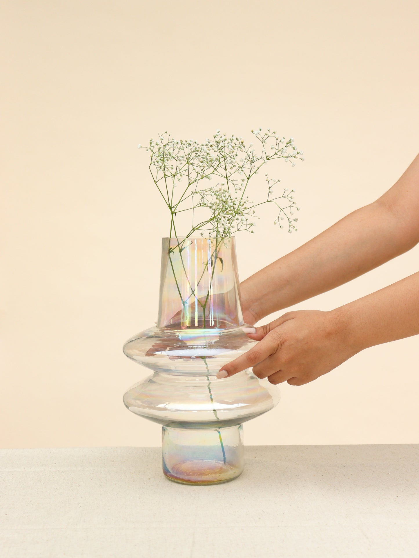Handcrafted Rippled Glass Vase - 3 Finishes