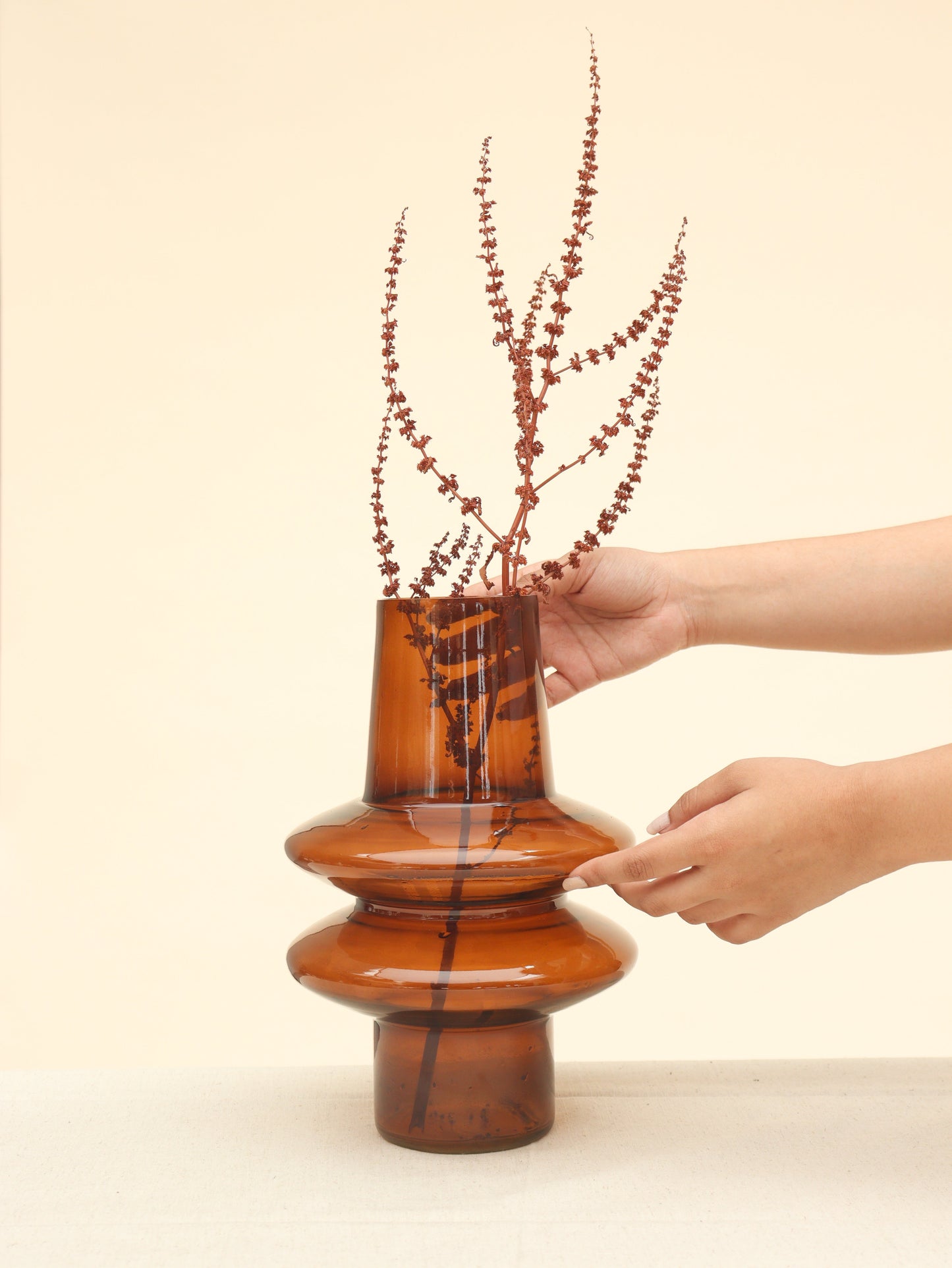 Handcrafted Rippled Glass Vase - 3 Finishes